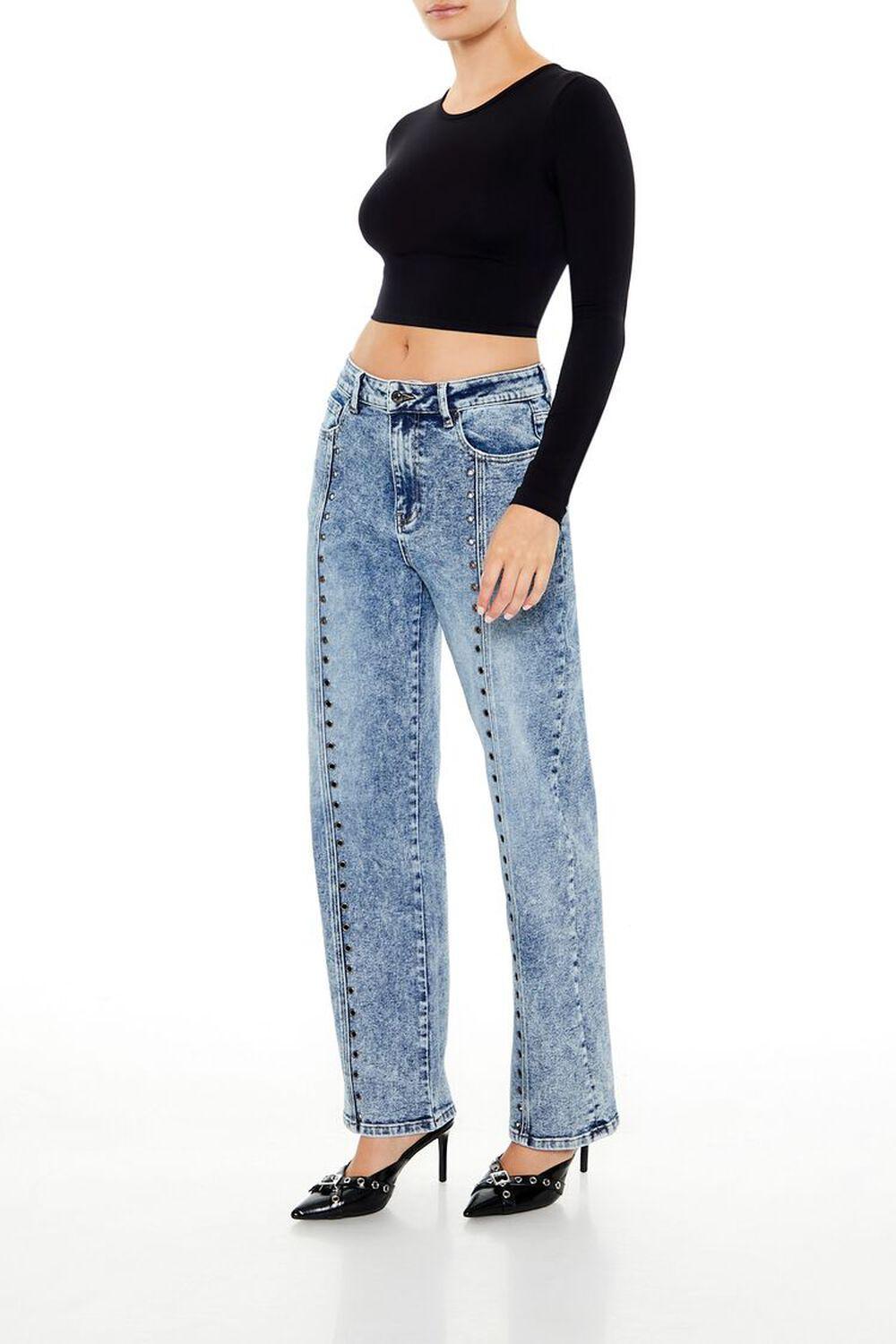 Grommet High-Rise 90s Straight Jeans | Forever 21 Product Image