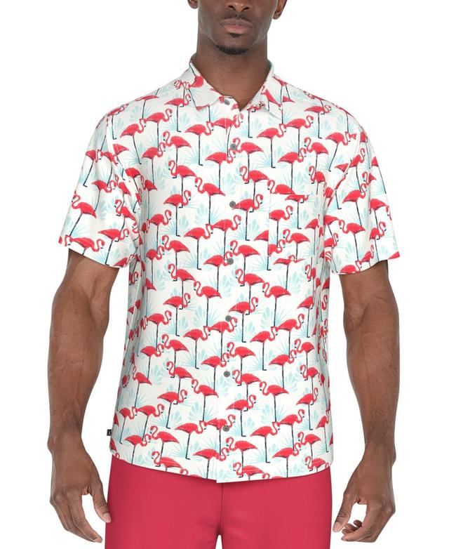 Pga Tour Mens Short Sleeve Performance Flamingo Print Polo Shirt Product Image