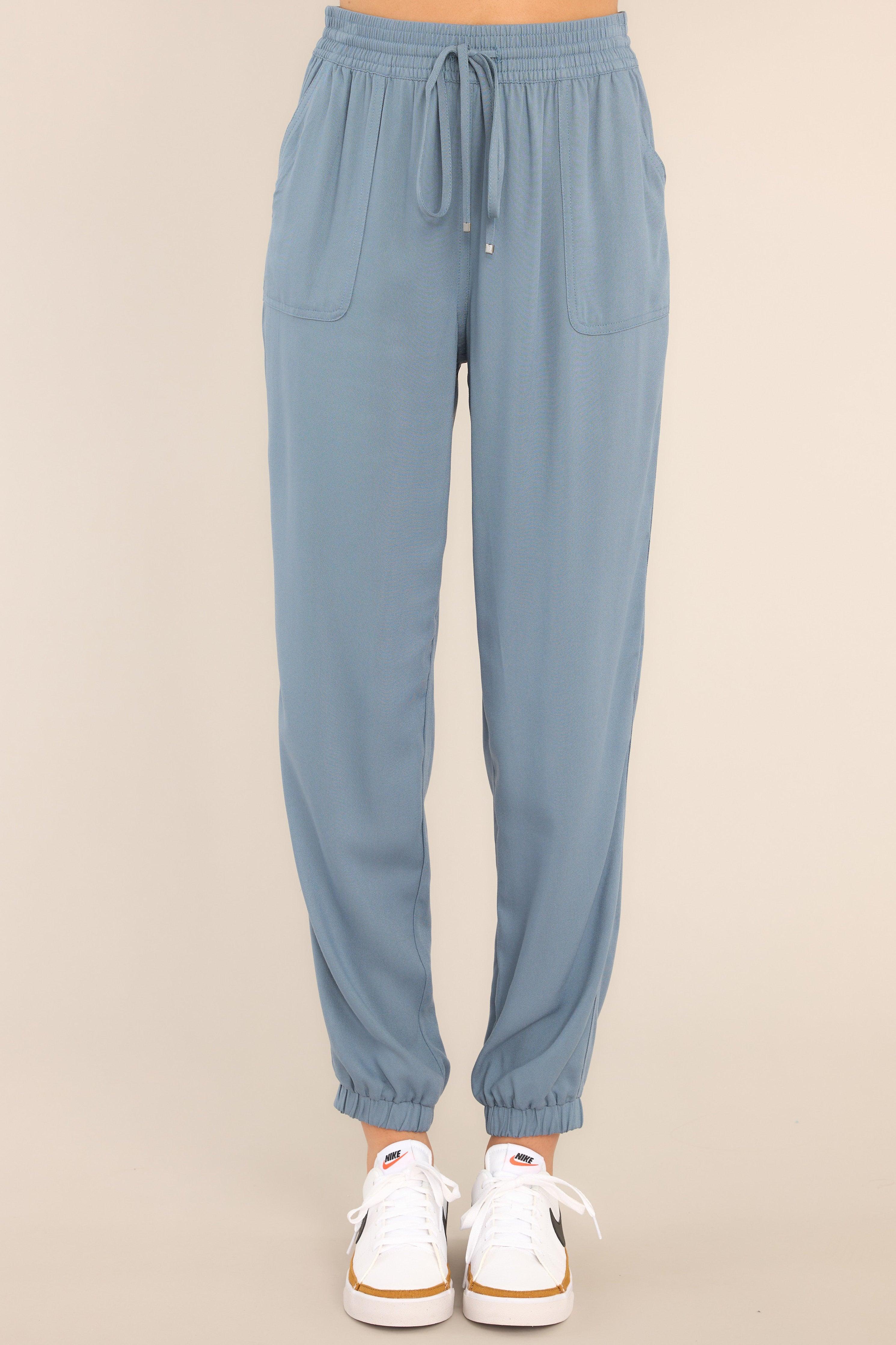 Stealth Stride Chambray Jogger Pants Blue Product Image