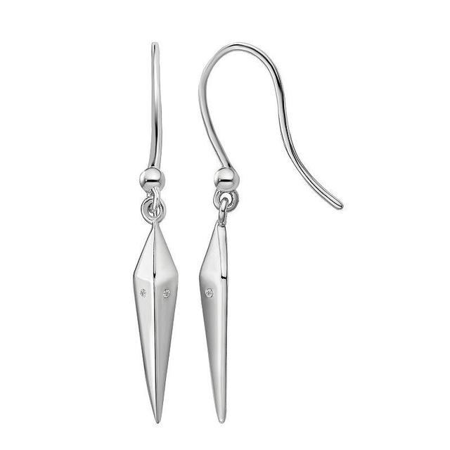 White Ice Sterling Silver Diamond Accent Long Drop Earrings, Womens Product Image