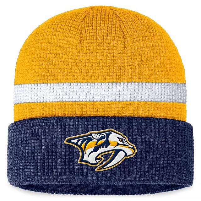 Mens Fanatics Branded Gold/Navy Nashville Predators Fundamental Cuffed Knit Hat Product Image