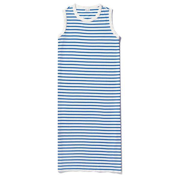 The Tank Dress - White/Royal Blue Product Image