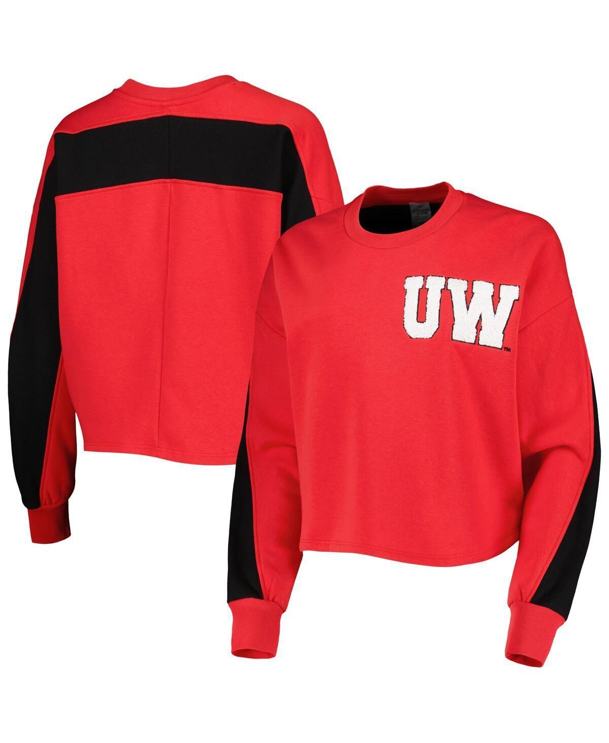 Womens Gameday Couture Wisconsin Badgers Back To Reality Colorblock Pullover Sweatshirt Product Image