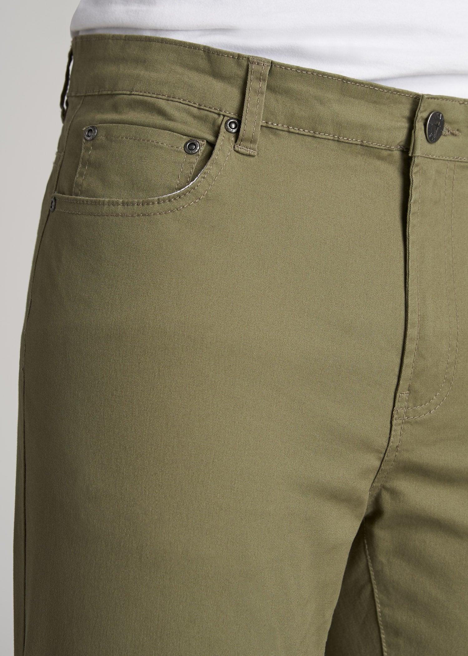 Dylan SLIM FIT Five-Pocket Pants For Tall Men in Fatigue Green Product Image