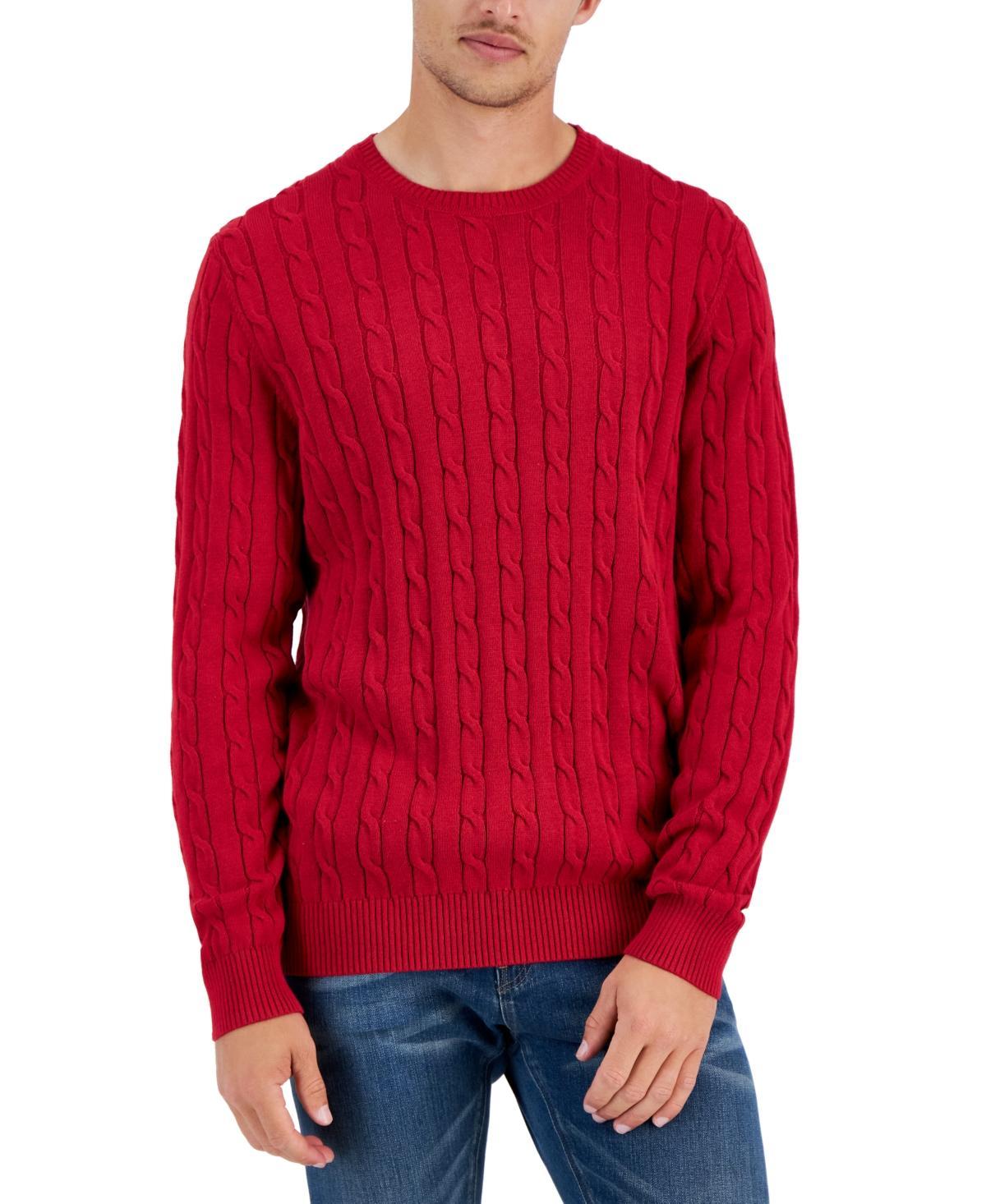 Club Room Mens Cable-Knit Cotton Sweater, Created for Macys Product Image