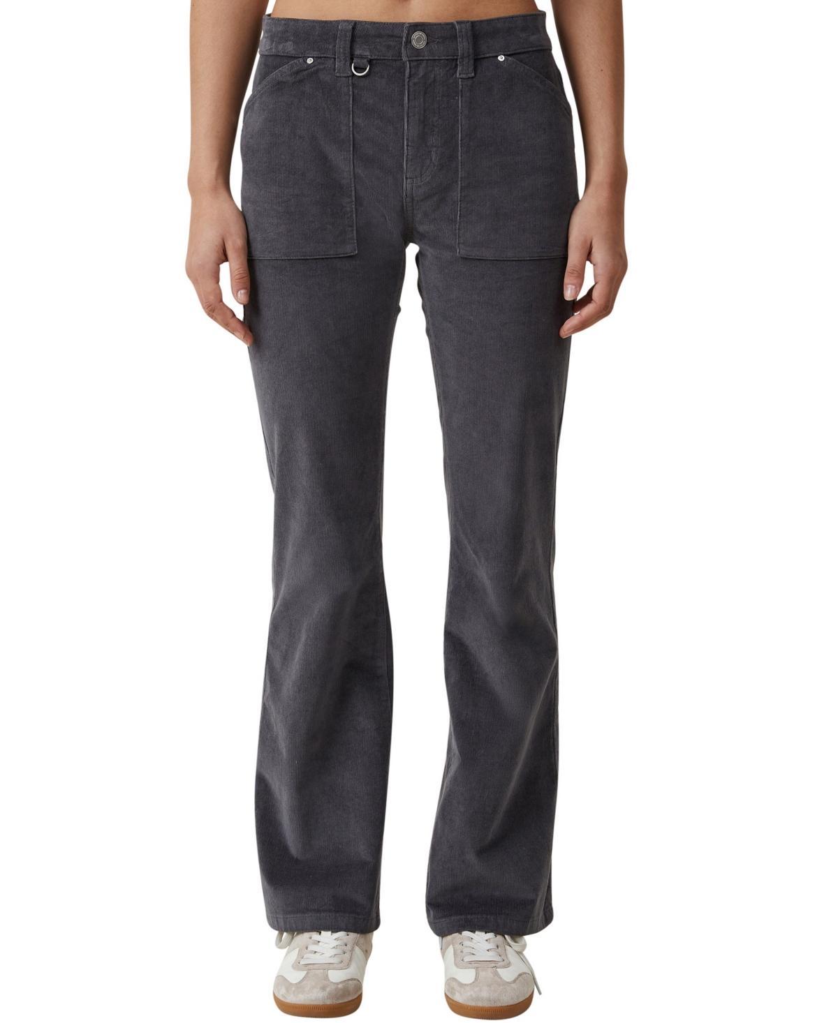 Cotton On Womens Cord Stretch Bootleg Flare Jeans - Graphite Product Image