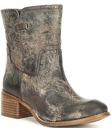 Diba True West Haven Distressed Leather Block Heel Western Boots Product Image