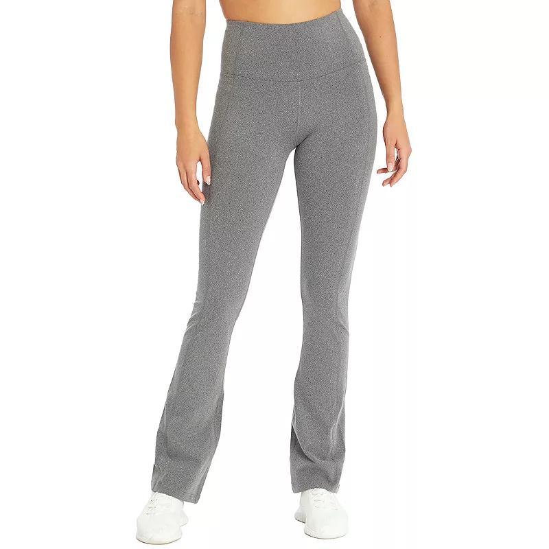 Womens Marika Sophia High Rise Tummy Control Flared Yoga Pants Grey Black Product Image