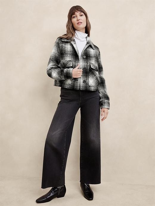 Plaid Cropped Jacket Product Image