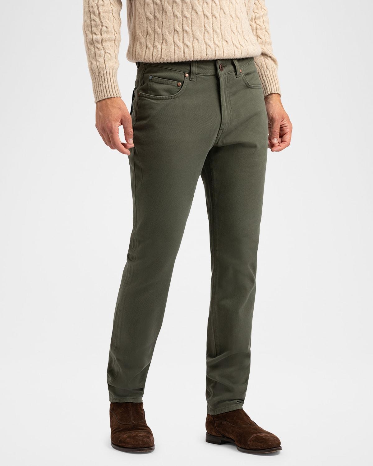 Men's Washed Cotton 5-Pocket Pants Product Image