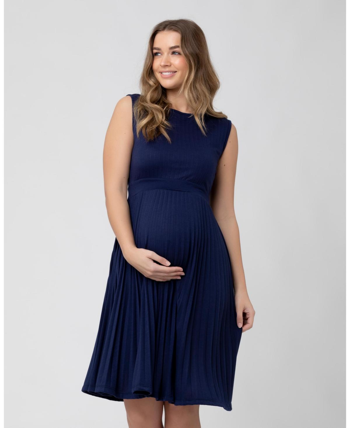 Ripe Maternity Sleeveless Knife Pleat Maternity Dress Product Image