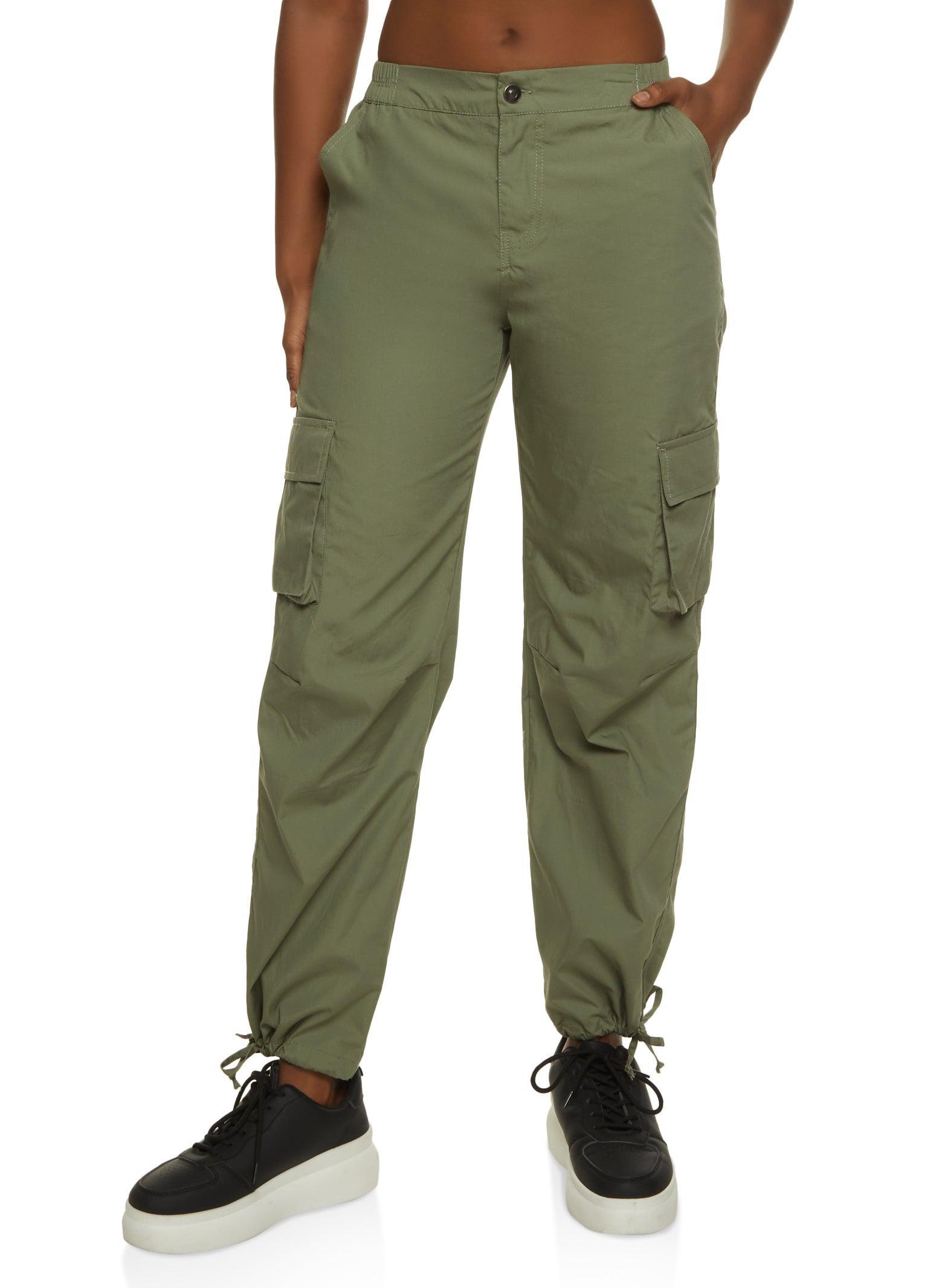 Womens Poplin Cargo Pants Product Image