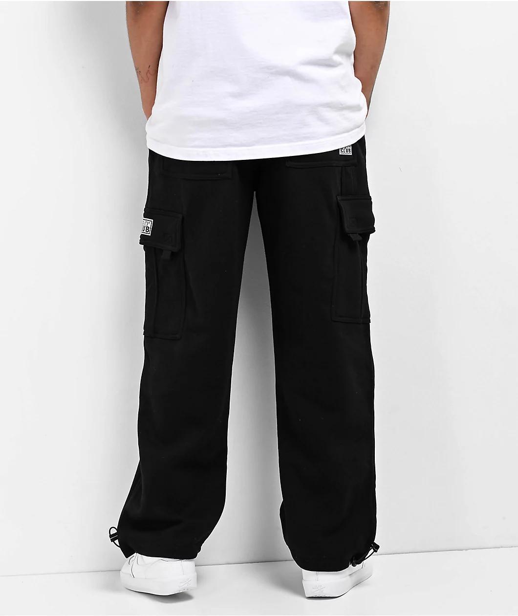 Pro Club Heavyweight Black Cargo Sweatpants Product Image