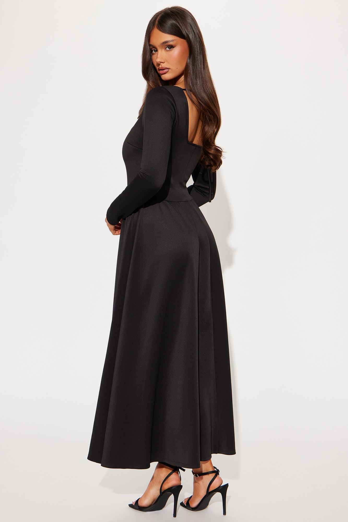 Samantha A Line Maxi Dress - Black Product Image