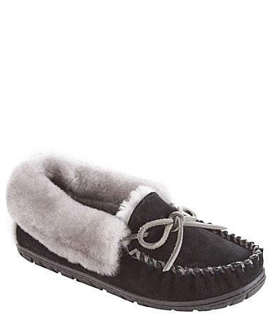 L.L.Bean Wicked Good Shearling Moccasin Slippers Product Image