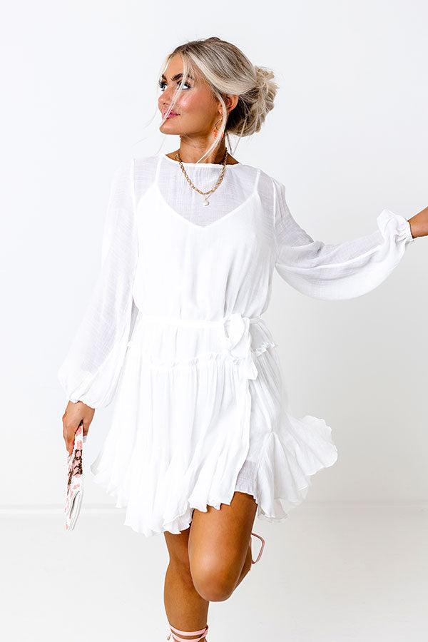 Made To Twirl Ruffle Dress In White Product Image