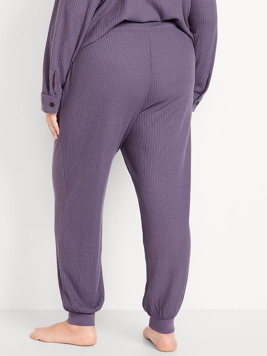 High-Waisted Waffle Lounge Joggers Product Image