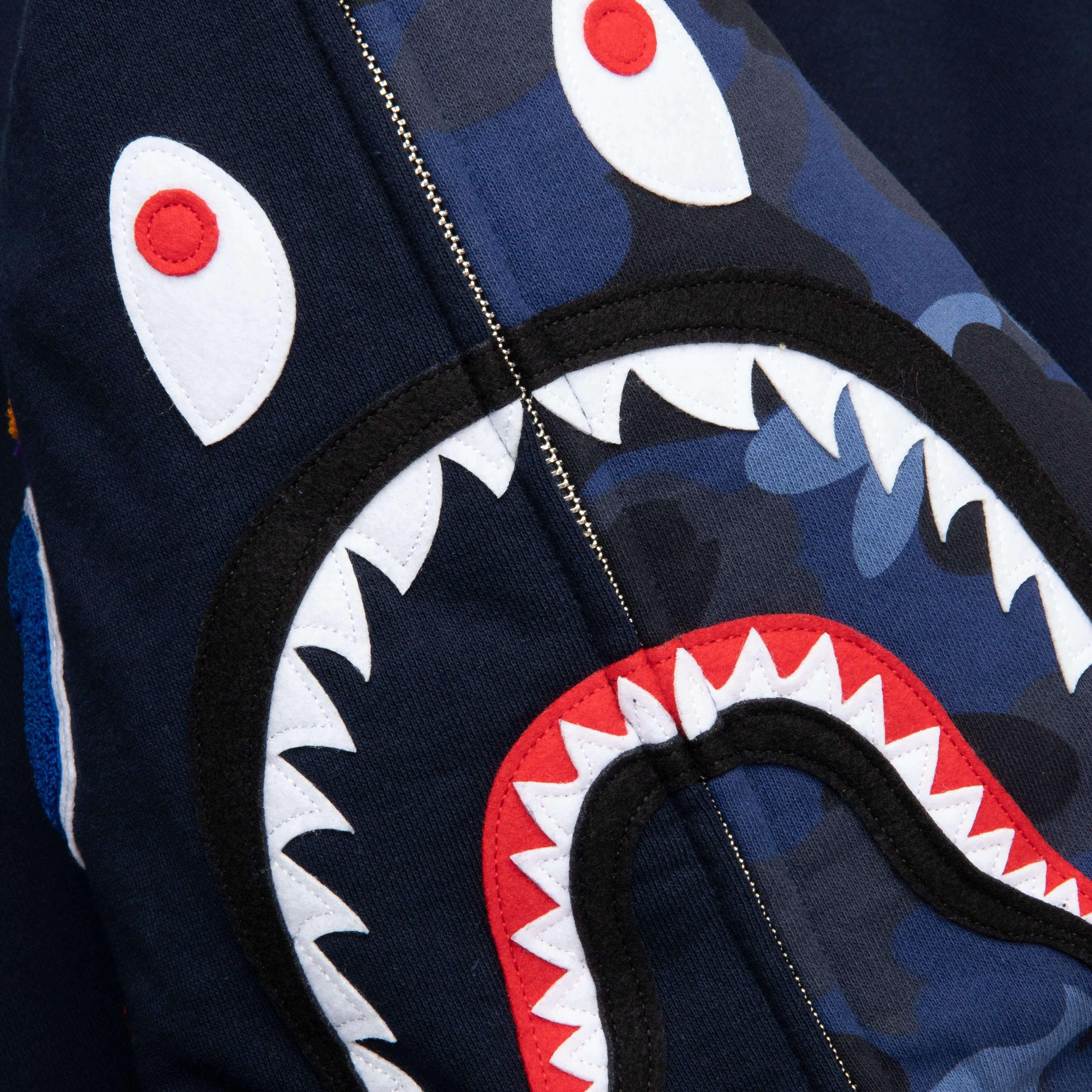 Color Camo Shark Full Zip Hoodie - Navy Male Product Image