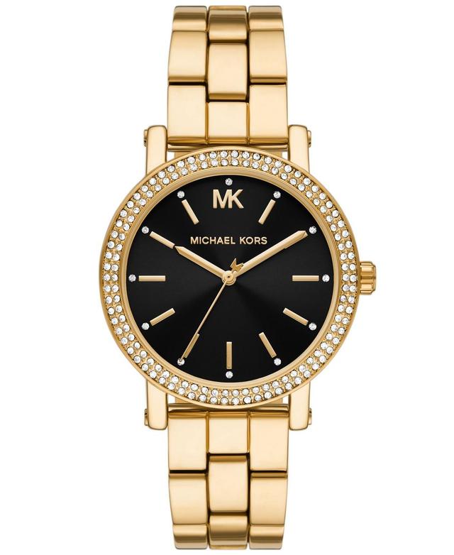 Michael Kors Womens Corey Three-Hand Gold-Tone Alloy Watch 38mm Product Image