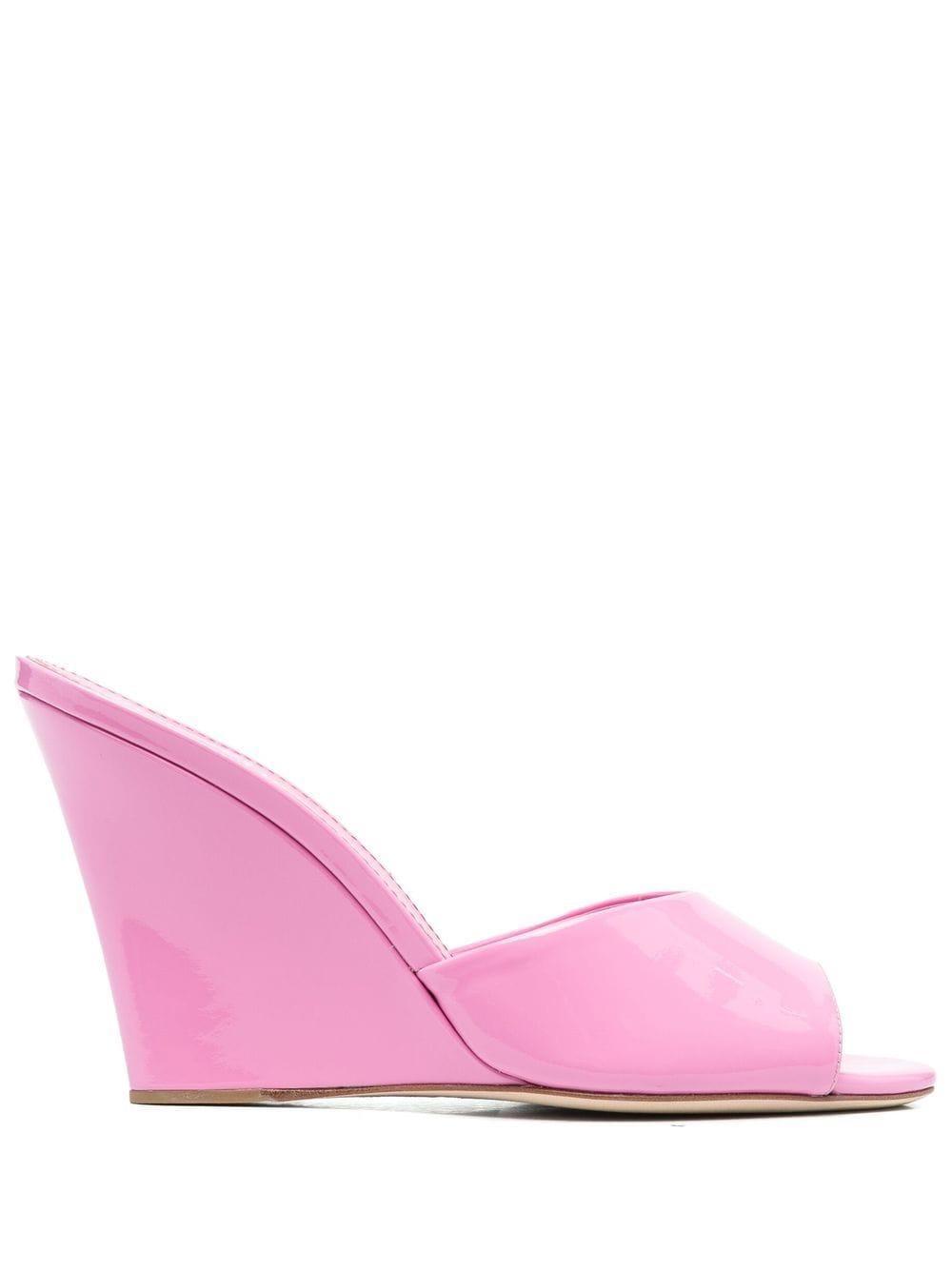 PARIS TEXAS Wanda Patent Wedge Sandal In Pink Product Image