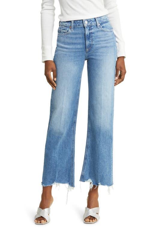 PAIGE Leenah Raw Hem High Waist Ankle Wide Leg Jeans Product Image