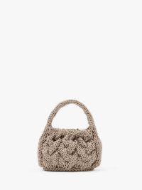 SMALL CABLE KNIT BAG - LEATHER DRAWCORD TOP HANDLE BAG in neutrals | JW Anderson US  Product Image