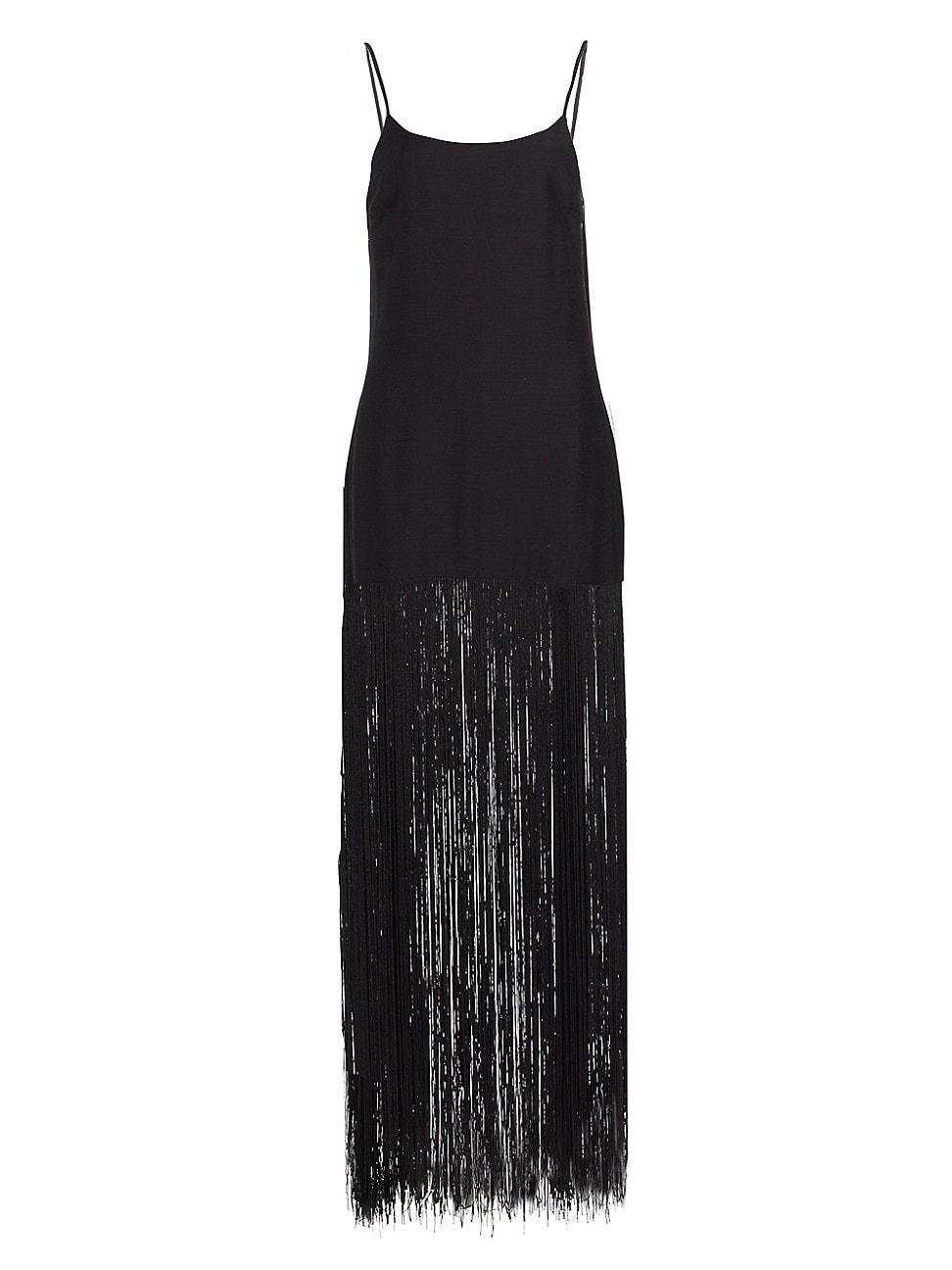 Womens Fringed Sleeveless Maxi Dress Product Image