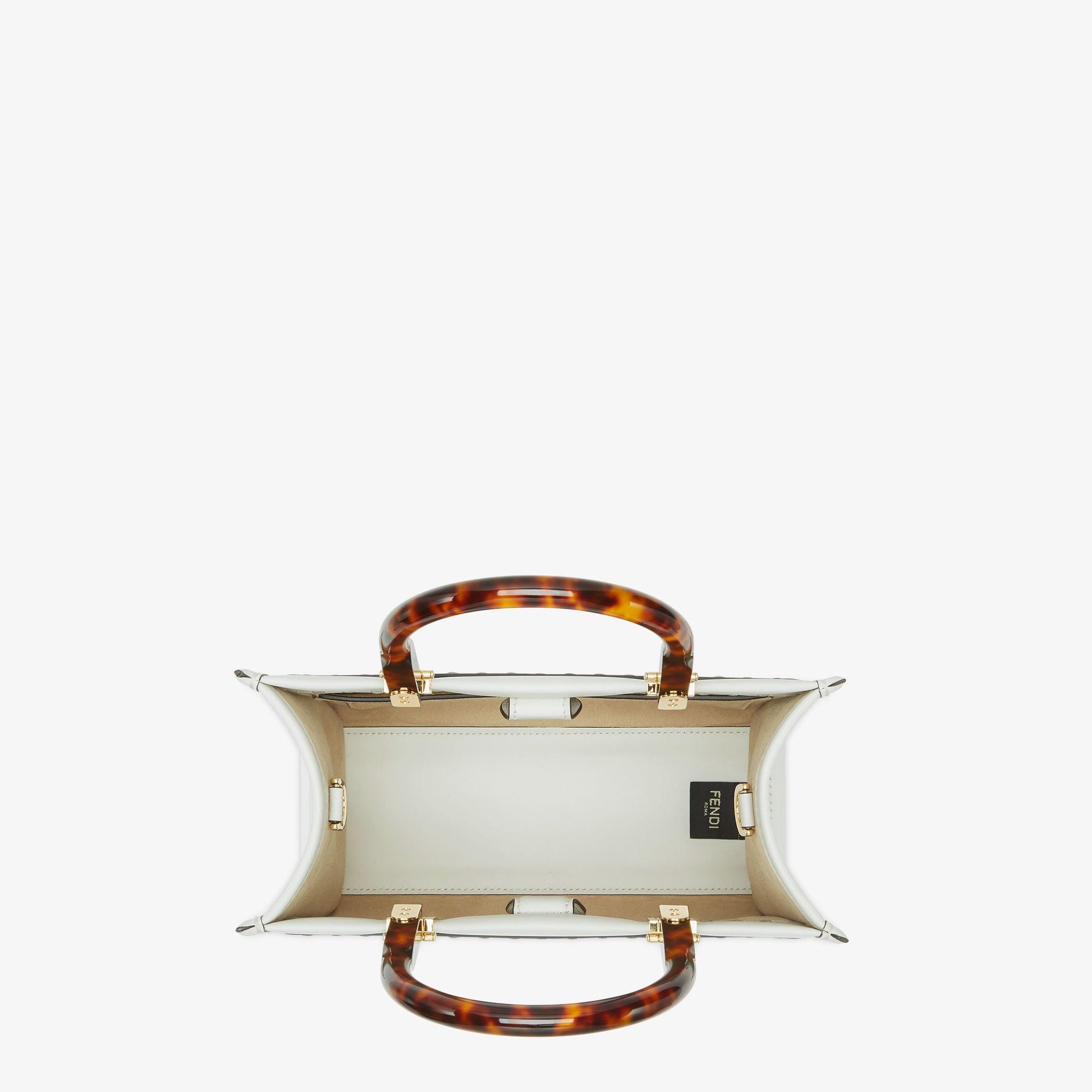 Fendi Sunshine SmallWhite leather shopper Product Image