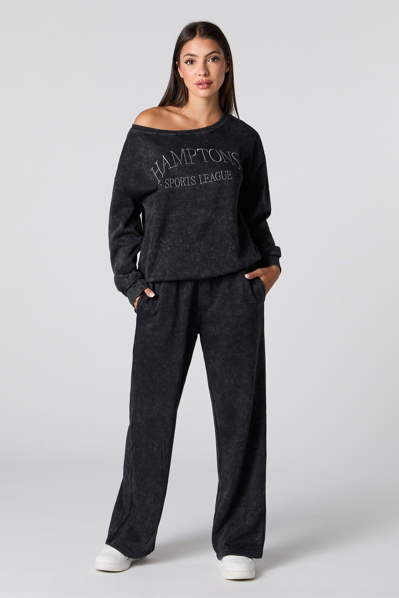 Washed Wide Leg Fleece Sweatpant Female product image