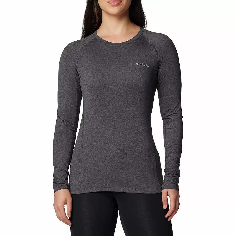 Womens Columbia Omni-Heat Lightweight Crewneck Baselayer Black Grey Product Image