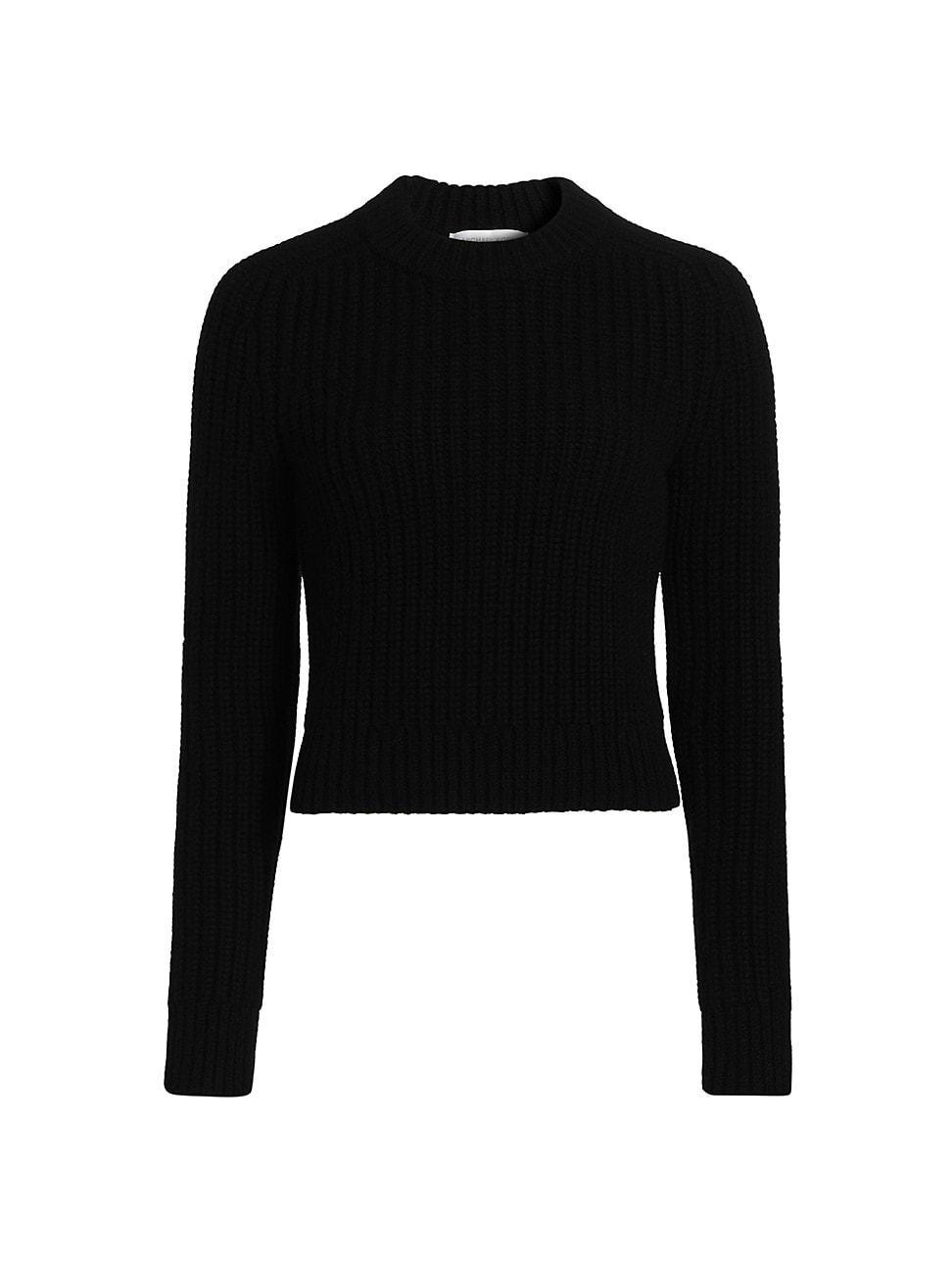 Womens Corallina Cropped Rib-Knit Crewneck Sweater Product Image