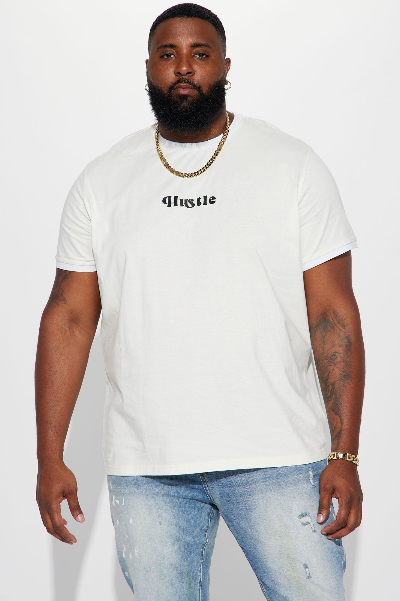 Hustle Script Block Short Sleeve Tee - Cream Product Image