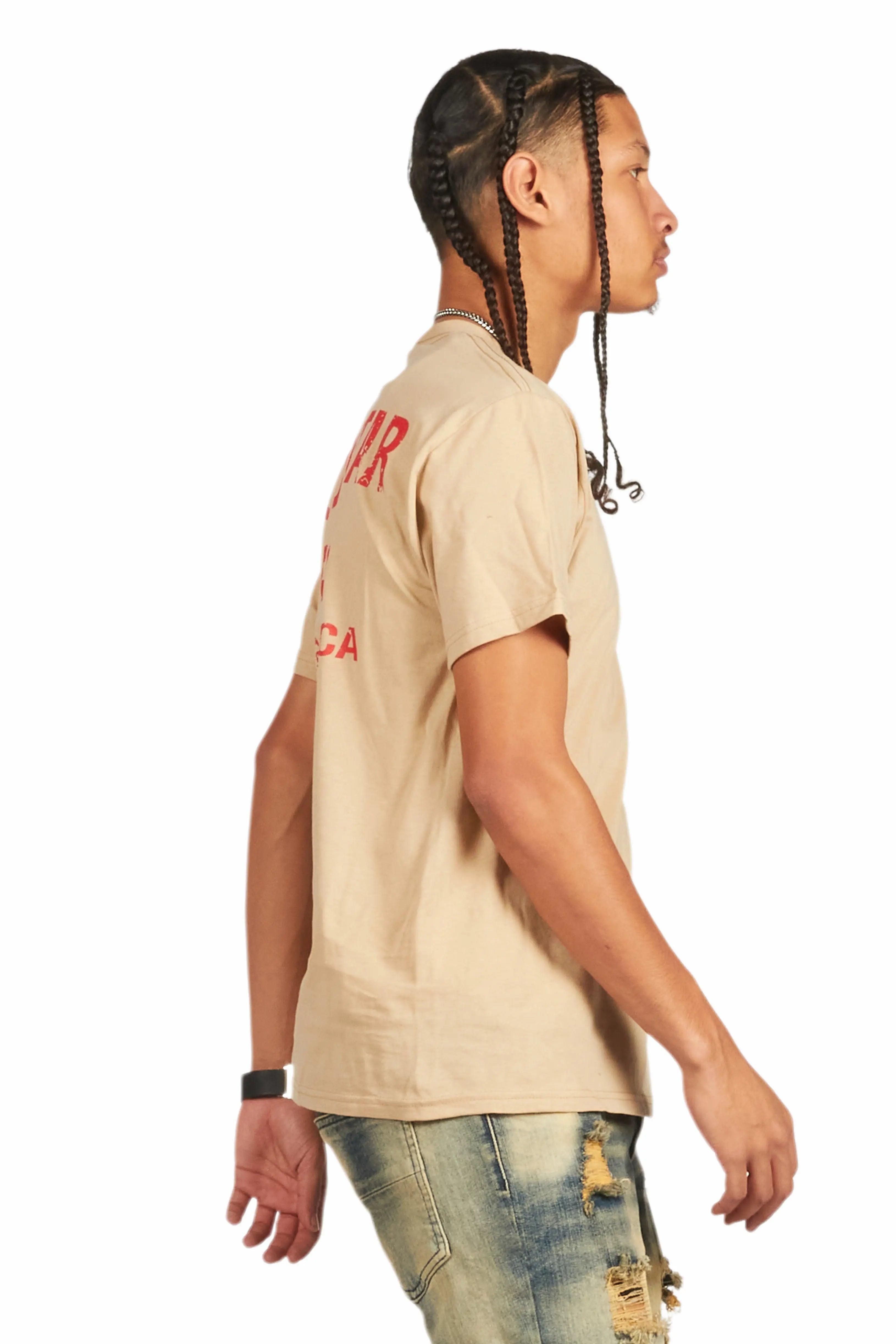 Lake Beige/Red Graphic T-Shirt Male Product Image