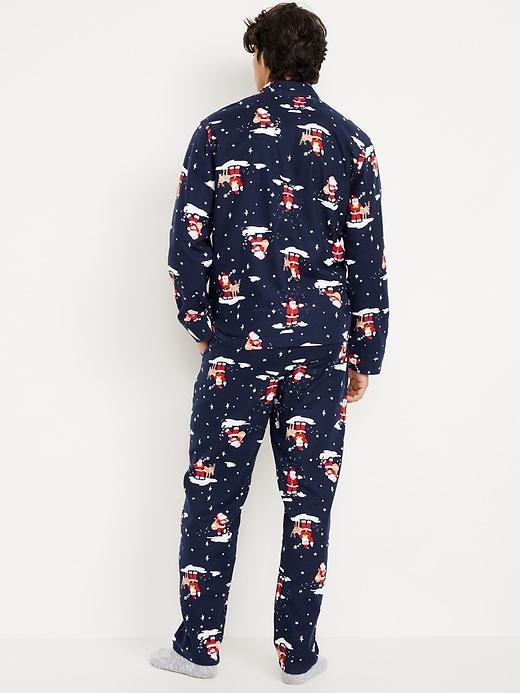 Printed Flannel Pajama Set Product Image