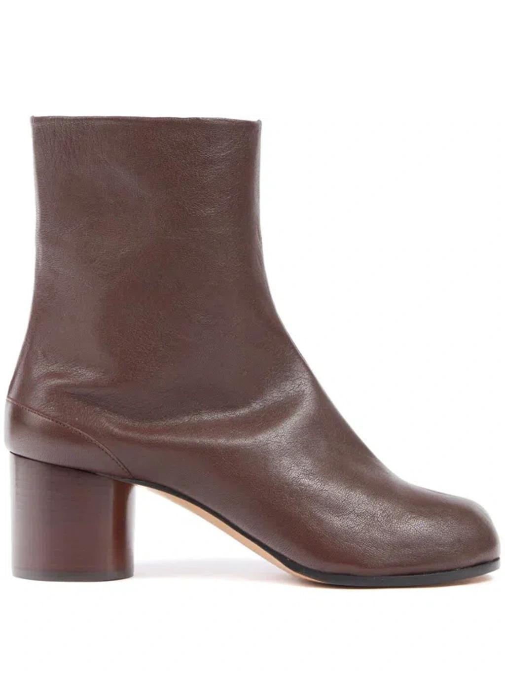 Tabi 60mm Leather Ankle Boots In Brown Product Image