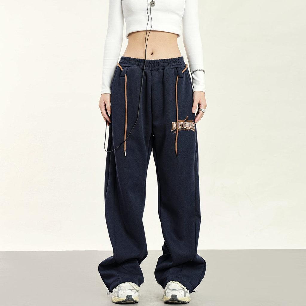 RTK (W) No. 1933 DRAWSTRING WIDE STRAIGHT DRAPE SWEATPANTS Product Image