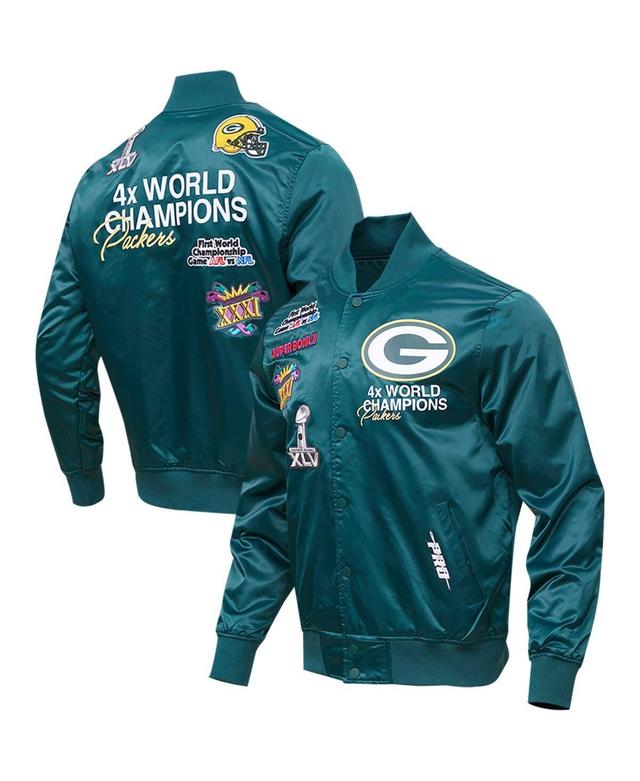 Mens Pro Standard Green Green Bay Packers Championship Satin Full-Snap Varsity Jacket Product Image