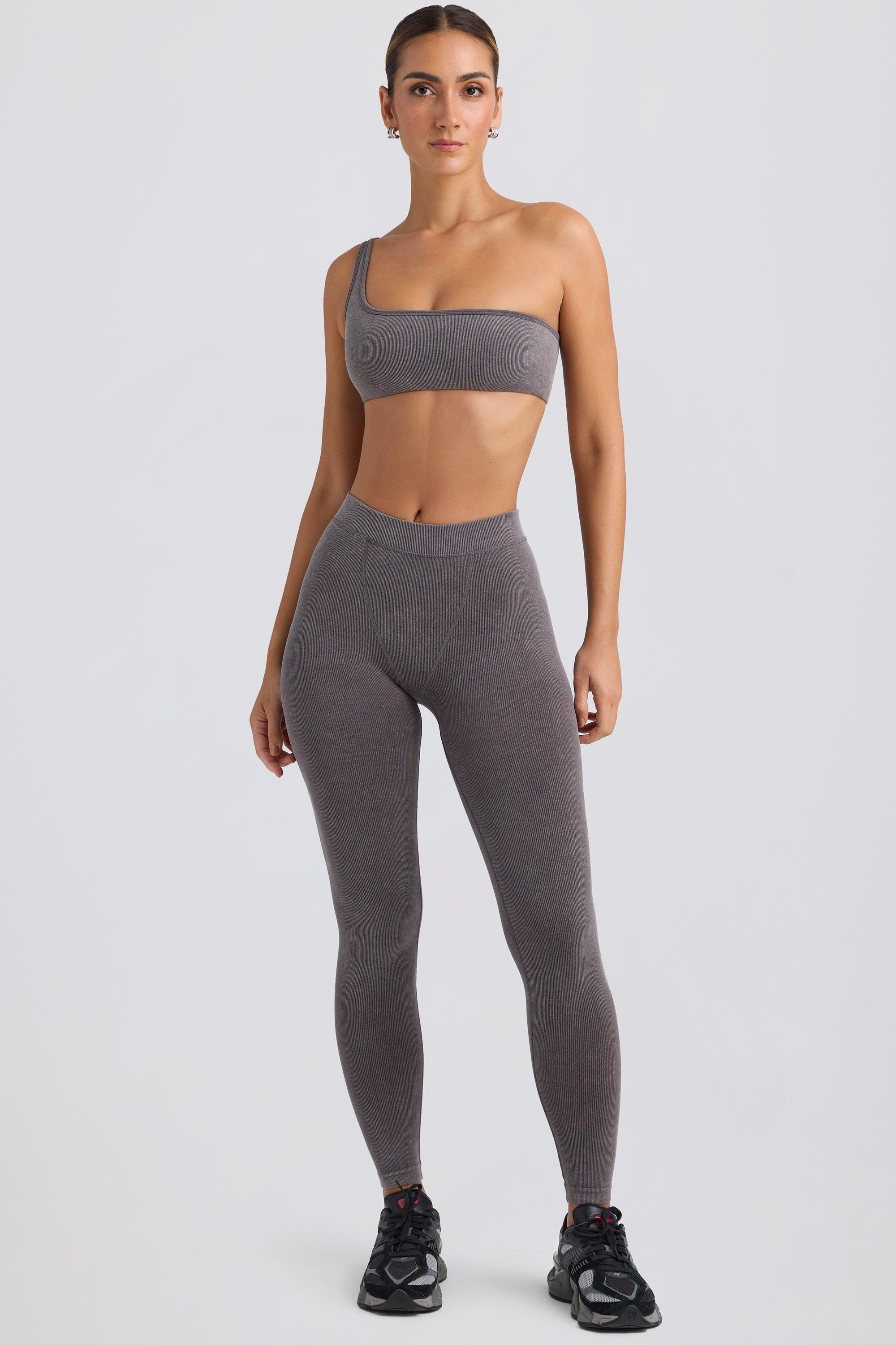 Seamless Rib Leggings in Washed Charcoal Product Image