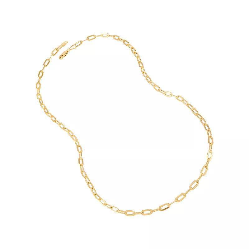 Everlasting Gold 10k Gold 3.6 mm Paperclip Chain Necklace, Womens Product Image