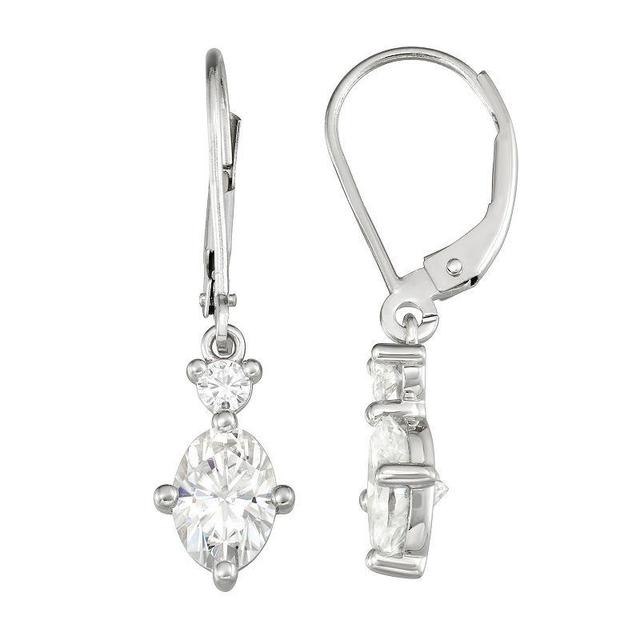 Charles & Colvard 7/8 Ct. T.w. Lab Created Moissanite Lever Back Earrings In 14K White Gold Product Image