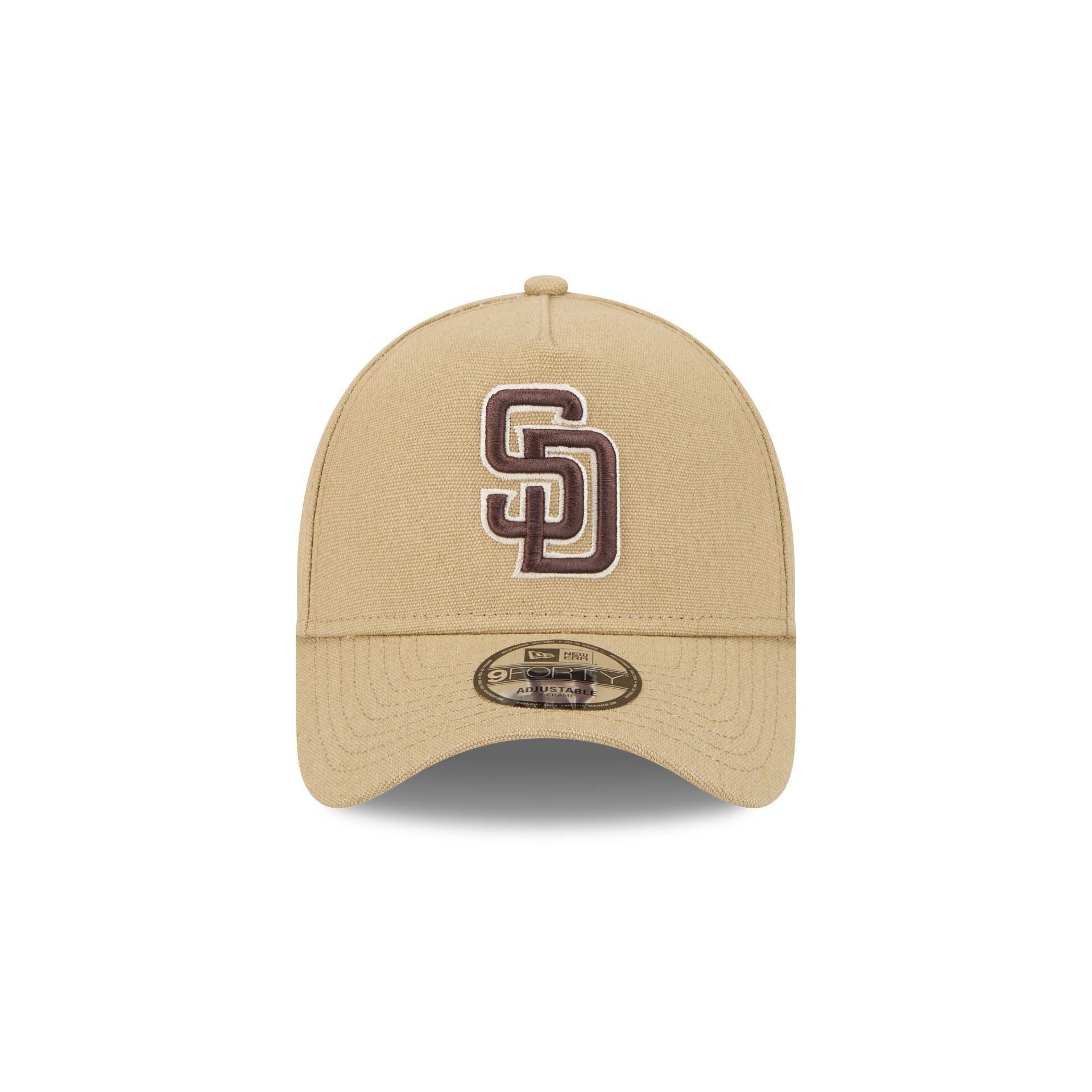 San Diego Padres Logo Essentials Khaki 9FORTY A-Frame Snapback Hat Male Product Image