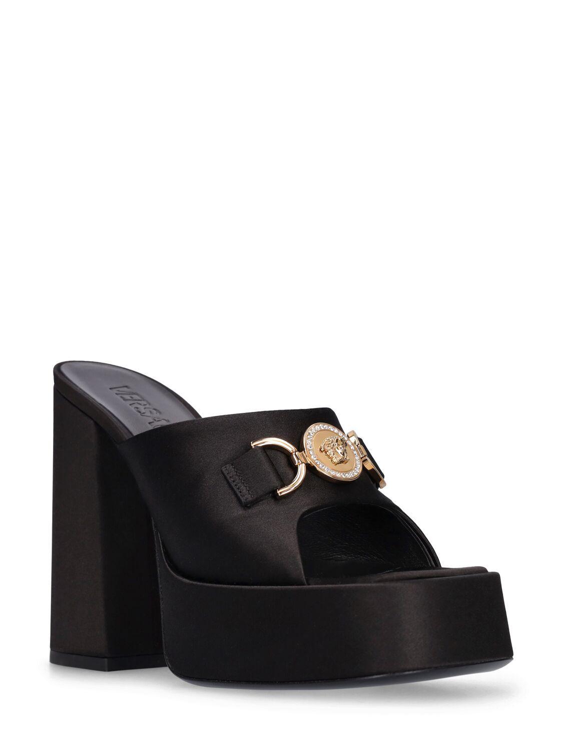 120mm Satin Mules In Black Product Image