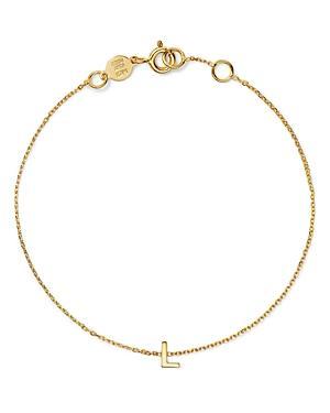 Moon & Meadow 14K Yellow Gold Initial Chain Bracelet Product Image