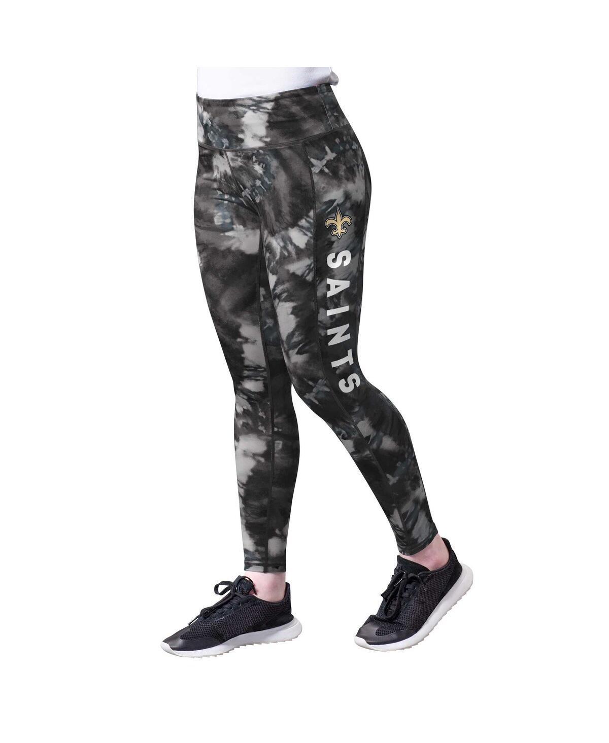 Womens Msx by Michael Strahan Black New Orleans Saints Aubrey Tie-Dye Leggings product image