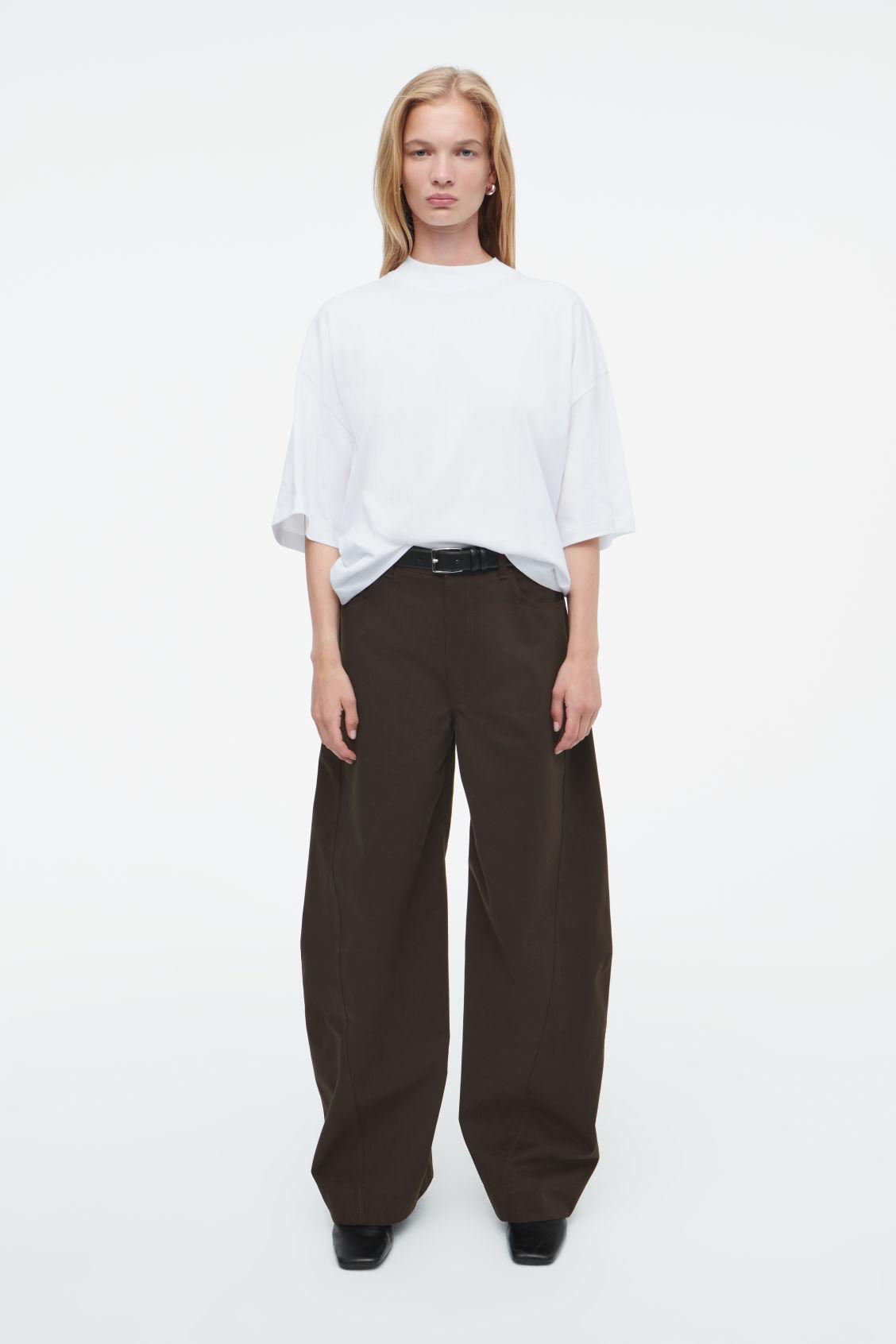 DECONSTRUCTED COTTON BARREL-LEG TROUSERS Product Image