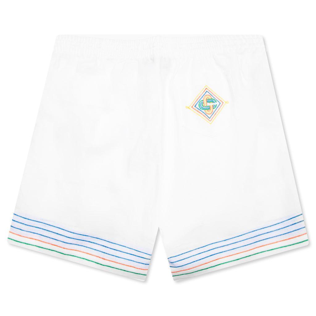 Embroidered Linen Shorts - Le Fil De La Musique Male Product Image