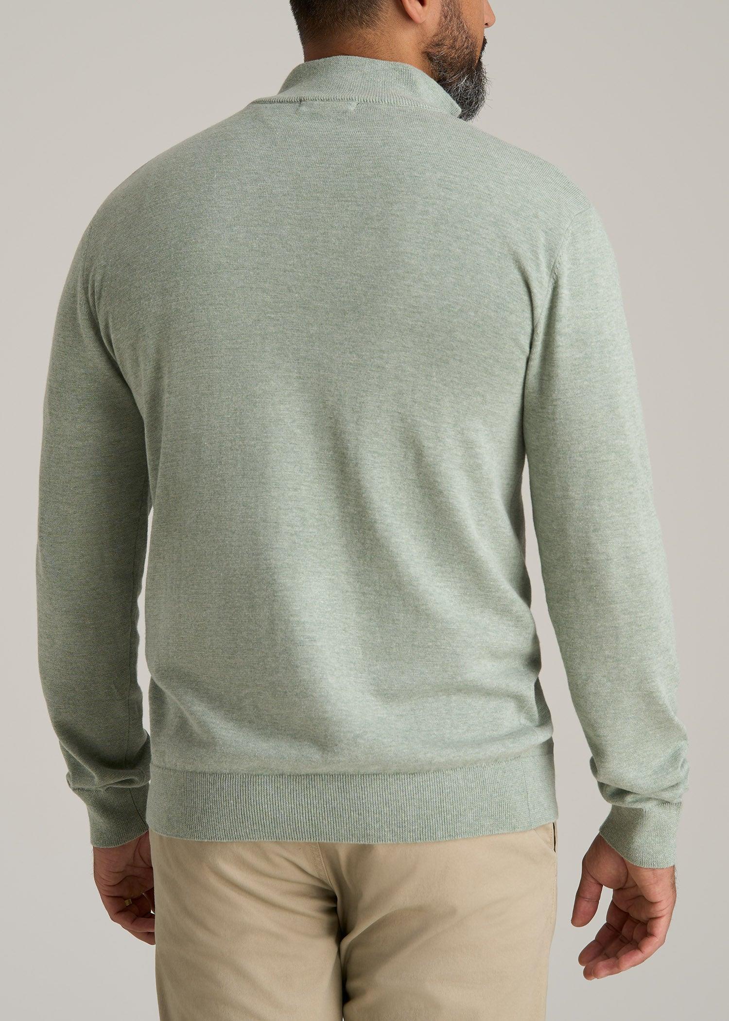 Everyday Quarter-Zip Tall Men's Sweater in Seagrass Product Image