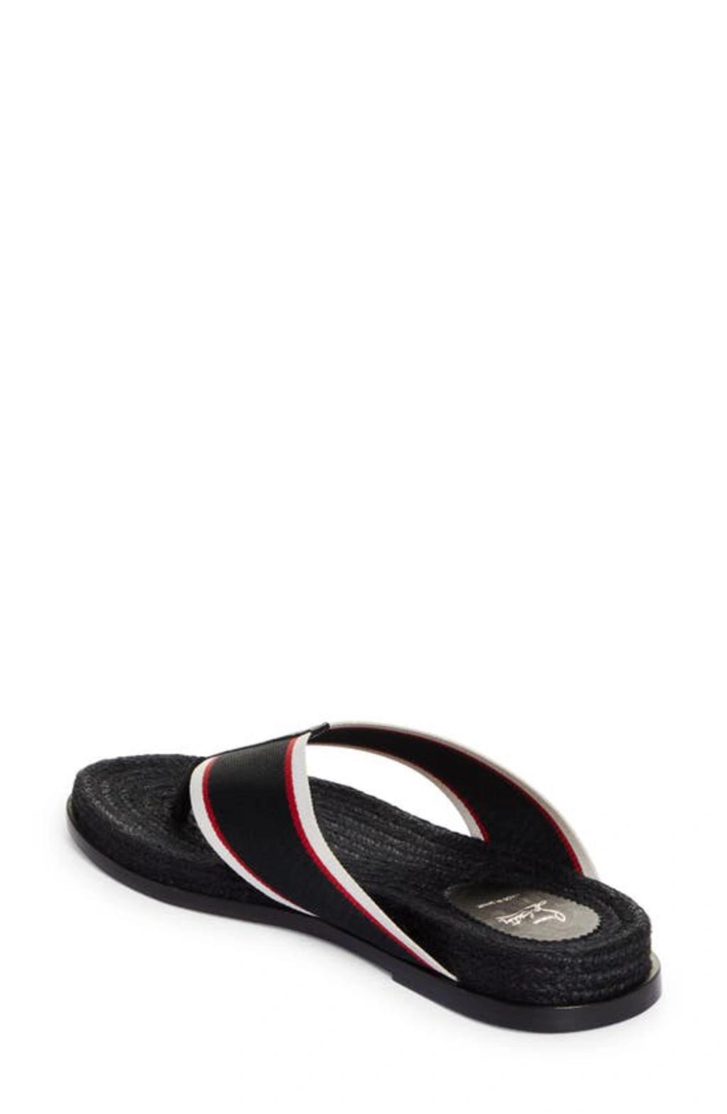 CHRISTIAN LOUBOUTIN Hot Flip Espadrille Flip Flop In Black Product Image