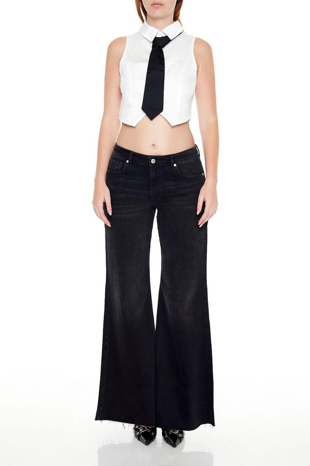 Sleeveless Cropped Neck Tie Shirt | Forever 21 Product Image