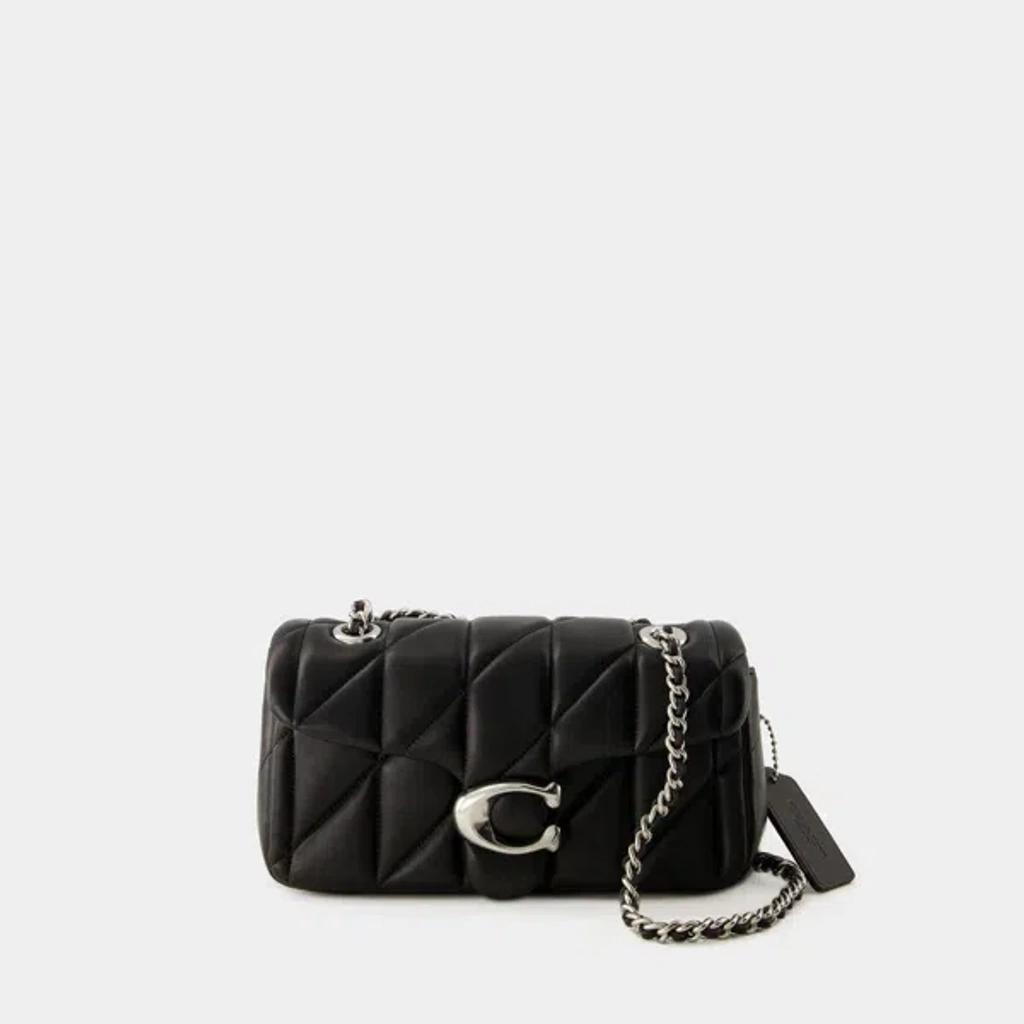 COACH Tabby 20 Logo Plaque Quilted Shoulder Bag In Black Product Image